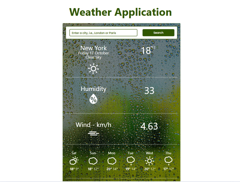 weather application preview